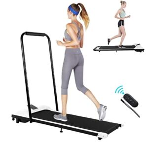 Helwhit 2 in 1 Folding Treadmill,Portable Under Desk Treadmill,Electric Treadmill with Dual LED Display