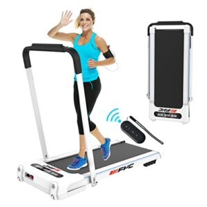 Morhome 2 in 1 Under Desk 2.5 HP Folding Home, Installation-Free Foldable Treadmill Compact Electric Running Machine, Remote Control & LED Display, Black