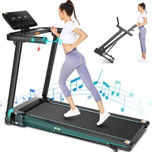 fannay Treadmills for Home,Under Desk Folding Treadmill,2-in-1 Running,Walking & Jogging Portable Running Machine with Bluetooth Speaker & Remote Control,5 Modes & 12 Programs,No Assembly Required
