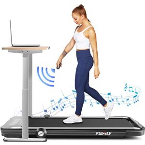 FUNMILY 2 in 1 Under Desk Treadmill 2.25HP Treadmills for Home Folding Electric Running Machine for Small Spaces with Remote Control & Bluetooth Speaker & LED Display Installation Free