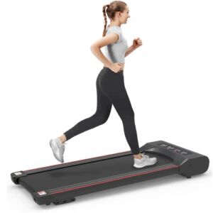 HAINEW Under Desk Treadmills Folding Electric Treadmill Mini Treadmill Portable Treadmill Foldable Walking Treadmill Jogging Running Machine for Home Office Apartment