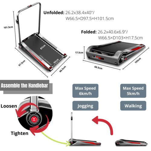 HIWALKER Walking Treadmill Under Desk Small Compact Folding Treadmills for Home & Office Foldable Egofit Walker Plus, 3.73MPH Installation-Free | The Storepaperoomates Retail Market - Fast Affordable Shopping