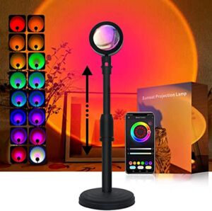Sunset Lamp Projection Sunset Light, 16 Color Chaning Lights for Bedroom Night Light App Control Music Sync RGB Lamp LED Lights for Living Room Home Decor Rainbow Lamp
