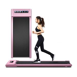 zinhsq Under Desk Electric Treadmill, Walking Jogging Flat for Home, 1.75HP Walking Running Machine, Remote Control and LED Display, Portable Treadmill for Home/Office Cardio Fitness