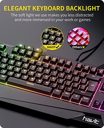 havit Gaming Keyboard and Mouse Combo, Backlit Computer keyboards and RGB Gaming Mouse, Gaming Accessories 104 Keys PC Gaming Keyboard with DPI 4800 Mouse for Gamer, Black | The Storepaperoomates Retail Market - Fast Affordable Shopping