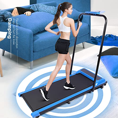 Foldable Treadmill for Home, Under Desk Treadmill with LED Display and Remote Control Walking Jogging Running Machine, Installation- Under Desk Workout Equipment (Blue, One Size) | The Storepaperoomates Retail Market - Fast Affordable Shopping