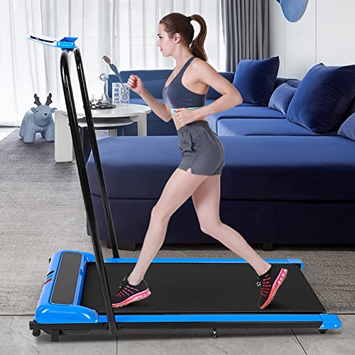 Foldable Treadmill for Home, Under Desk Treadmill with LED Display and Remote Control Walking Jogging Running Machine, Installation- Under Desk Workout Equipment (Blue, One Size) | The Storepaperoomates Retail Market - Fast Affordable Shopping