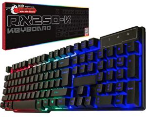 Orzly Gaming Keyboard RGB USB Wired Rainbow Keyboards Designed for PC Gamers, PS4, PS5, Laptop, Xbox, Nintendo Switch, RX-250 Hornet Edition (Black) Brand