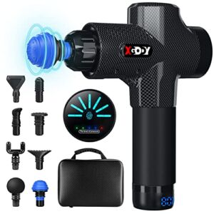 Xgody Massage Gun Deep Tissue Percussion Massager 16.8V Handheld Professional Muscle Massager with 7 Speed and 8 Replaceable Heads for Recover and Relaxation