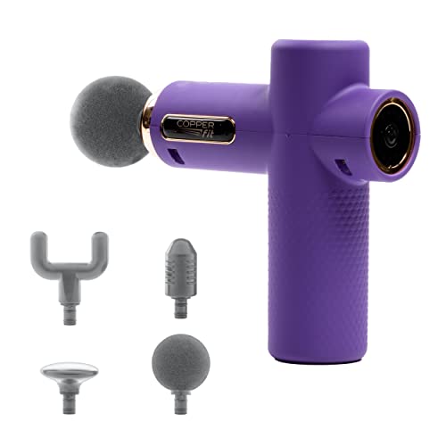 Copper Fit Unisex Adult Massage Gun, Rechargeable with 4 Massage Attachments, Purple | The Storepaperoomates Retail Market - Fast Affordable Shopping