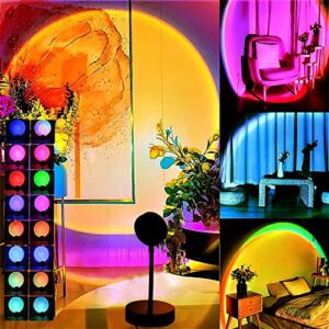 LEBROMI Sunset Lamp, 16 Colors Sunset Lamp Projection with Remote,Multiple Colors Night Light for Living Room Bedroom Holiday Party Decoration，Sun Lamp for Women Lover Birthday Gifts