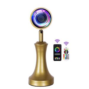 Sunset Lamp Projector, 64 Colors Sunset Light, Rainbow Projection Lamp 270 Degree Rotation Color Changing, Sunlight Lamp APP & Remote Control Romantic Visual LED Light for Photography Party Bedroom