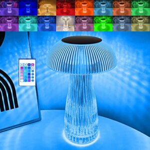 16 Colors Crystal Table Lamp, Mushroom Lamp, Touching Control Rose Crystal lamp, for Nightstand, Living Room, Bedroom, Party Decor (16colors)