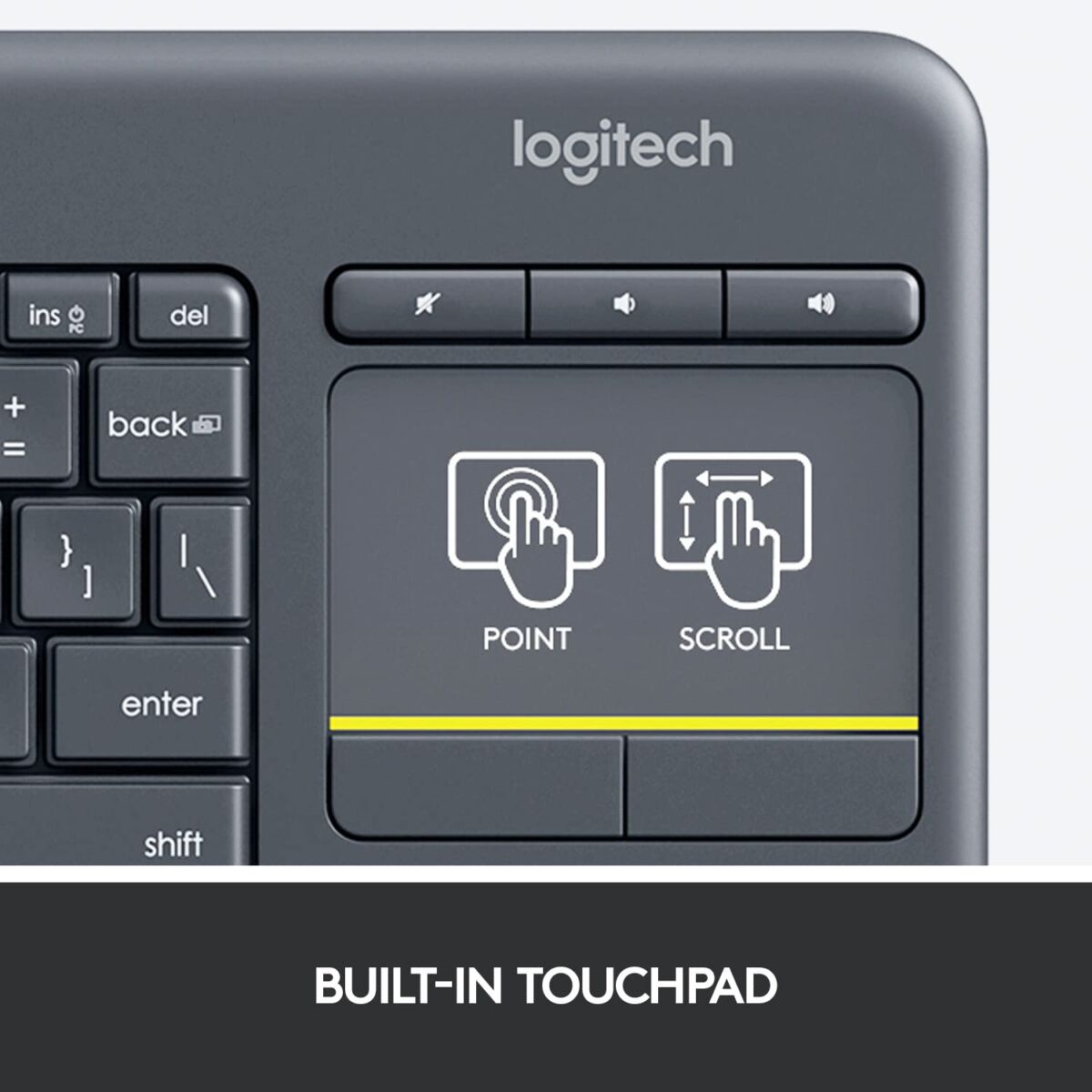 Logitech K400 Plus Wireless Touch TV Keyboard With Easy Media Control and Built-in Touchpad, HTPC Keyboard for PC-connected TV, Windows, Android, Chrome OS, Laptop, Tablet – Black | The Storepaperoomates Retail Market - Fast Affordable Shopping