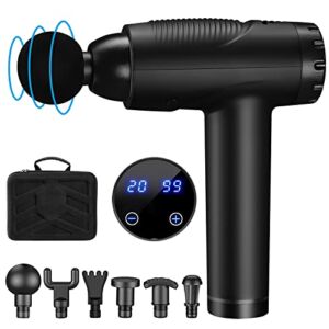 Massager Gun Deep Tissue Muscle – Massage Percussion Handheld Electric Portable Massagers Body Muscles Back Athletes Black Rechargeable Professional Quiet Cordless Sports Fascia Guns