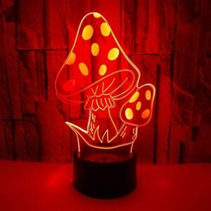 Magic Mushrooms 3D LED Table Lamp Psychedelic Mushrooms Night Light Optical Visual Illusion Home Decor Lighting