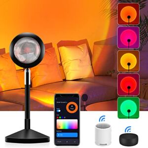 Sunset Lamp, Sunset Projection Lamp Light App Controlled 16 Colors Night Light for Living Room Bedroom Holiday Decoration