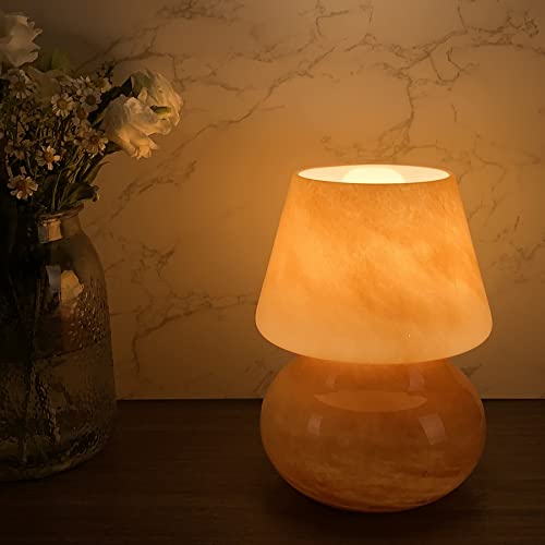 MKolour Mushroom Bedside Table Lamps – Glass LED Bedside Night Lamps, Vintage Small Table Lamps for Bedroom,Living Room,Nightstand,Study ( Orange) | The Storepaperoomates Retail Market - Fast Affordable Shopping