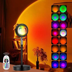 Sunset Projection Lamp, 16 Colors Changing Lamp Projector Rainbow Night Light Sunlight Lamp Room Decor 360 Degree Rotation for Christmas Decorations Photography/Party/Bedroom/Home Decor Sunset Lamps