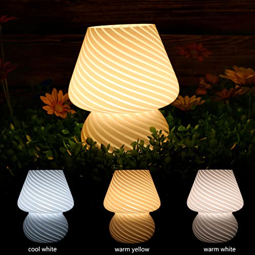 Glass Mushroom Table Lamp for Bedrooms,Aesthetic Modern Mushroom Lamp Nightstand Bedside Night Light with 3 Color USB for Creative Gift | The Storepaperoomates Retail Market - Fast Affordable Shopping