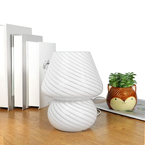 Glass Mushroom Table Lamp for Bedrooms,Aesthetic Modern Mushroom Lamp Nightstand Bedside Night Light with 3 Color USB for Creative Gift | The Storepaperoomates Retail Market - Fast Affordable Shopping
