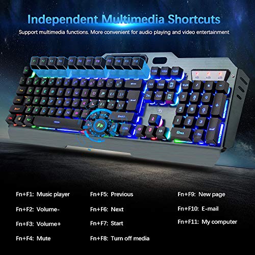 Wireless Gaming Keyboard and Mouse Combo,3 in 1 Rainbow LED Rechargeable Keyboard Mouse with 3800mAh Battery Metal Panel,10 Colors RGB Gaming Mouse Pad (32.5x12x0.15 inch),7 Colors Mute Gaming Mouse | The Storepaperoomates Retail Market - Fast Affordable Shopping