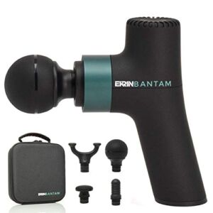 Ekrin Athletics Bantam Mini Massage Gun – Slim and Lightweight Percussion Massager for Sore Muscles & Recovery / Long Battery Life / 3 Speeds & 4 Attachments / Move Better & Recover Faster