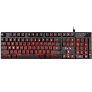 mafiti Gaming Keyboard Wired USB Full Size 3-Colors Backlight Keyboards for Computer Desktop PC Laptop Windows
