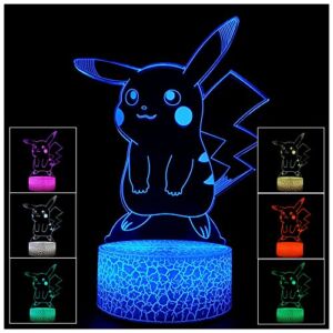 DHCNDF 3D Illusion Night Light LED Desk Lamp Touch Control 7 Color Change for Home Decorations or Holiday Kids’s Gifts