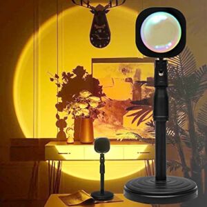 Adjustable Height Sunset Projector Lamp, 180 Degree Rotation Head USB Projector Night Light, Golden Hour Artistic Sunlight Lamp for Photography