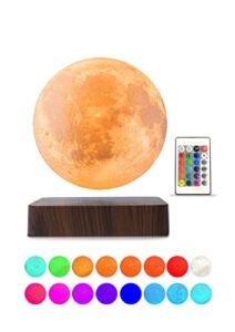16 Colors 3D Levitating Moon Lamp Sunset Lamp Table Lamp Moon Night Light Levitating Floating Lamp Office Decor Cool Christmas Gifts,White
