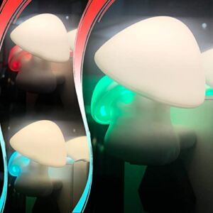 2Pcs Hemucun Color-Changing Mushroom Night Light Lamp Decor Plug-in Smart Sensor Dusk-to-Dawn, Cute LED NightLight Gift for Kids & Adults, Ideal for Bedroom/Bathroom/ Kitchen/ Stairway/ Hallway