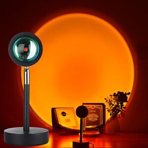 Sunset Projection Lamp, GLPE Sunset Light with USB Plug, 180 Degree Rotation Sun Light Lamp, LED Night Light Projector Lamp for Living Room and Bedroom(Sunset Red)