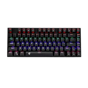 HUO JI 60% Mechanical Gaming Keyboard, E-Yooso Z-88 with Blue Switches, Rainbow LED Backlit, Compact 81 Keys, Black