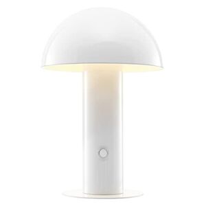 JONATHAN Y JYL7115B Boletus 10.75″ Contemporary Bohemian Rechargeable/Cordless Iron Integrated LED Mushroom Table Lamp Modern, Coastal Bedside Desk Nightstand Lamp, White