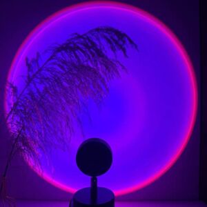 The Majoerity Mini Sunset Projection Lamp w/ Multiple Colors and Remote – Cool Trendy Accessories, Sunset RGB Light with USB Cable, for Bed Room Decor, Night Light, Black