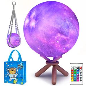 BEISHIDA Moon Lamp, 3D Galaxy Moon Lamp 5.9Inch, Gifts for 7 8 9 10 11 12 13 14 15 16 Year Old Girl, Teen Girl Gifts, Age 10 11 12 13 14 Year Old Girl Birthday Gifts Night Light 16 Colors with Remote