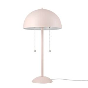 Globe Electric 65531 21″ 2-Light Table Lamp, Matte Blush Pink, Double Plated Nickel On/Off Pull Chains, Table Lamp for Living Room, Home Décor, Lamps for Bedrooms, Room Décor, Nightstand