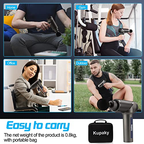 KUPAKY Massage Gun Deep Tissue Percussion Muscle Massage Gun, Handheld Body Massager, 6 Speed Levels, 8 Heads | The Storepaperoomates Retail Market - Fast Affordable Shopping