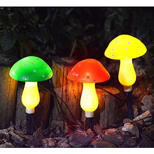 Upgraded Outdoor Solar Garden Mushroom Lights(6 Mushrooms Lamps), 8 Modes Outside Waterproof Solar Powered Garden Christmas Lights Decoration Garden, Yard, Lawn, Pathway… (Multi-Colored) | The Storepaperoomates Retail Market - Fast Affordable Shopping