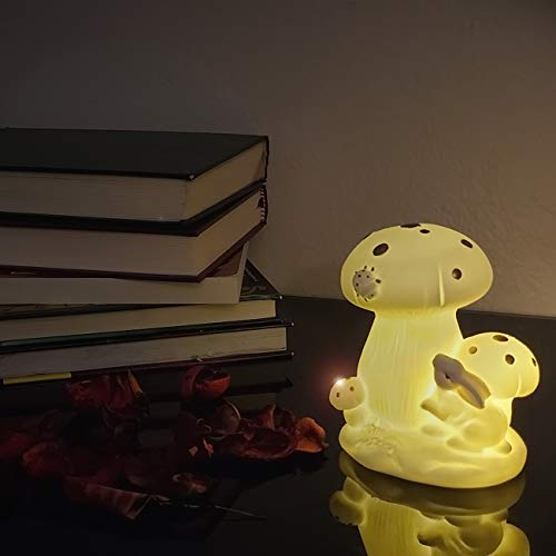 Mushroom Night Light Decor Small Crafted Figurines for Home Decor Accents Room Bedroom Office Decoration Book Shelf TV Beautiful Touch to House Decor, LED Light, Holiday Light gifts, Hand Made Ceramic | The Storepaperoomates Retail Market - Fast Affordable Shopping