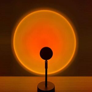 Sunset Projection Lamp Stand Light, 180 Degrees Rotation Red Halo Modern Led Lamp with USB, Romantic Atmosphere Night Light for Living Room Bedroom Decor, Sunset Red