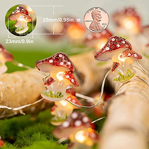 KAiSnova Mushroom Decor Cottagecore Room Decor 10FT 30LEDs Mushroom String Lights Battery Powered Mushroom Fairy Light with Remote and Timer for Bedroom Dorm Party Christmas Wedding Patio Decoration | The Storepaperoomates Retail Market - Fast Affordable Shopping