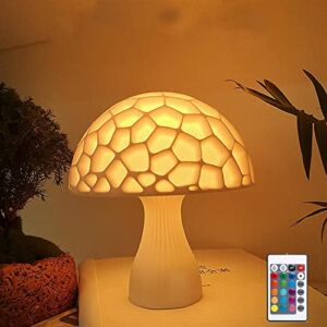 REALAZ Mushroom Night Light 3D Printing Light, Cute Mushroom Light, USB Rechargeable Baby Nursing Light, Touch and Remote Control 16 Colors for Bedroom as a Pefect Gifts for Boys and Girls