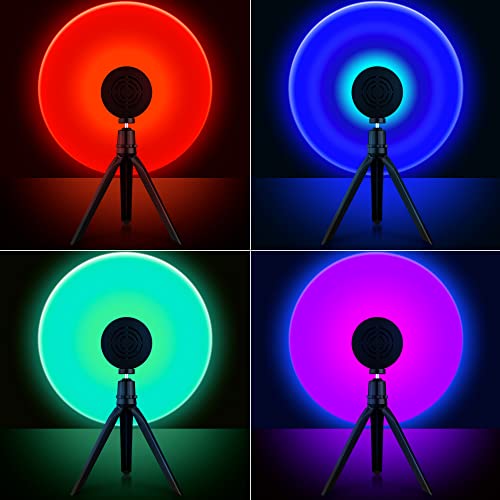 Sunset Lamp with 16 Colorful LED Light – Night Light for Bedroom – Rotatable Sunset Lamps Projector with Tripod Stand | The Storepaperoomates Retail Market - Fast Affordable Shopping