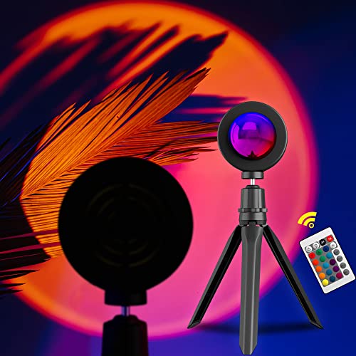 Sunset Lamp with 16 Colorful LED Light – Night Light for Bedroom – Rotatable Sunset Lamps Projector with Tripod Stand | The Storepaperoomates Retail Market - Fast Affordable Shopping