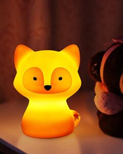 SomeShine Kids Night Light – Rechargeable Fox Nursery Night Light with Auto-Off Timer, Safe and Durable Kawaii Lamp and Glowing Companion for Baby Feeding, Diaper Changing, and Midnight Bathroom Trips