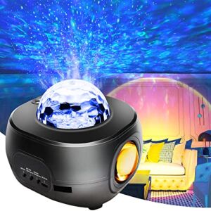 Star Projector, Galaxy Projector Sunset Lamp with Bluetooth Speaker, Remote Control Ocean Wave Projector, Night Light Projector for Kids Adults Bedroom/Game Room/Home Theatre/Room Decor
