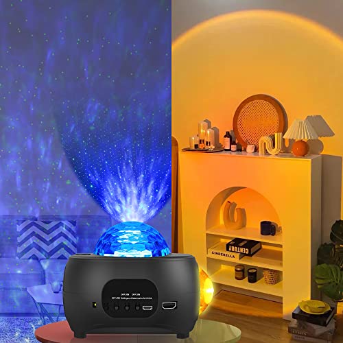 Star Projector, Galaxy Projector Sunset Lamp with Bluetooth Speaker, Remote Control Ocean Wave Projector, Night Light Projector for Kids Adults Bedroom/Game Room/Home Theatre/Room Decor | The Storepaperoomates Retail Market - Fast Affordable Shopping
