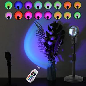 zelaxy Sunset Lamp Projection 16-in-1 Control Night Light 360 Degree Rotation for Photography/Party/Home Decor/Bedroom Living Room Bring You Unexpected Visual Experience